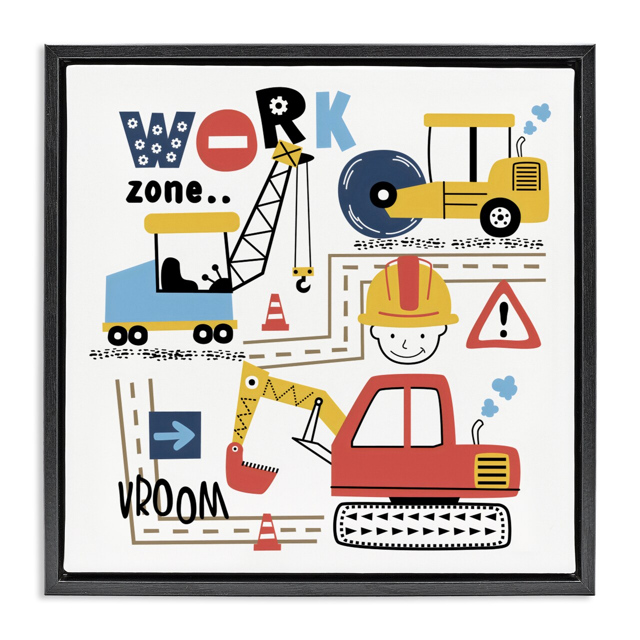 Stupell Industries Work Zone Construction Essentials Floating Frame, design by Creative Studio